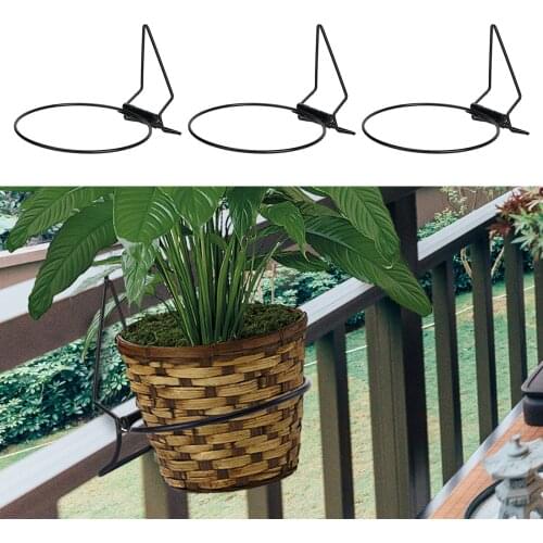 Hanging Metal Art Plant Racks Circle Shelf Fence Potted Stand Railing Flower Pot Holder Hooks Porch Indoor Outdoor Decor Gifts