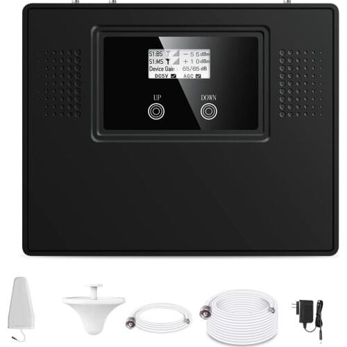 Full intelligent 2G 3G 4G cellular amplifier 900/1800/2100MHz mobile signal booster cellular signal repeater kit