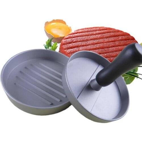 Hamburger Press Aluminum Alloy 12 cm Hamburger Meat Beef Grill Burger Press Patty Maker Mold 1 Set Round Shape