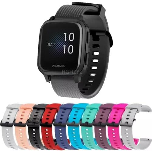 Watchband Silicone Strap for Garmin Venu Sq Music /Forerunner 245 245M 645 Sport Wristband Bracelet Replacement Correa