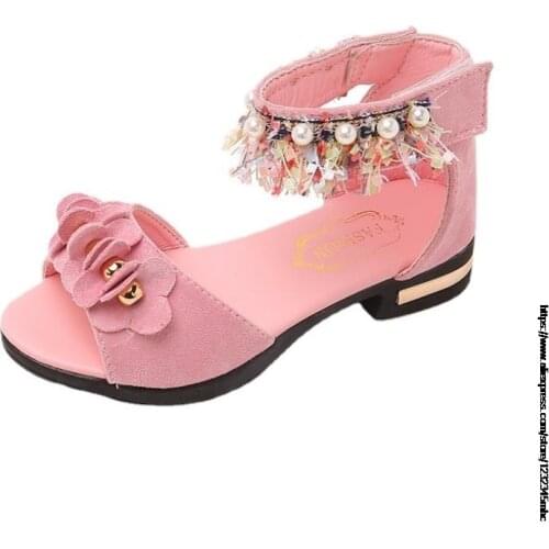 Childrens Shoes Casual Bohemian style Rome Children High Heel Girls Shoes Fashion Princess Dance Party Sandals birthday gift