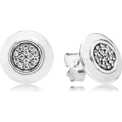 Classic Shine Round Cubic Zirconia Stud Earrings For Women Girls Wedding Anniversary Luxury Fashion Jewelry