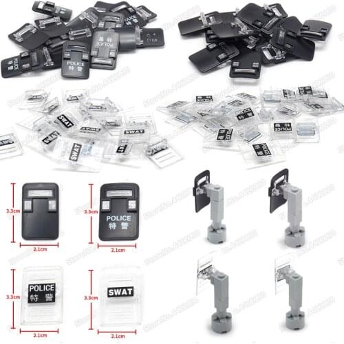 Shield Building Blocks Equipment Figures Mini Swat Special Police Shield Assemble Model City Riot War Weapons Christmas Gift Toy
