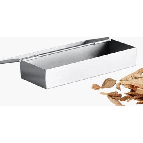 Stainless Steel Thicken Smoker Box Charcoal Gas Grill Meat Barbecue BBQ Tool