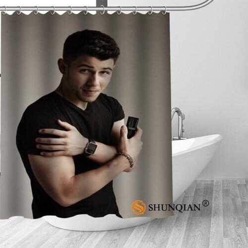 Custom Nick Jonas Polyester Fabric Printing Shower Curtain 12 Hooks For The Bathroom 3D Waterproof Bath Curtain