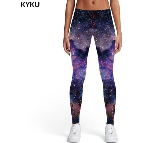 KYKU Galaxy Leggings Women Space Ladies Nebula Spandex Colorful Elastic Gothic Sexy Womens Leggings Pants Casual Slim Skinny
