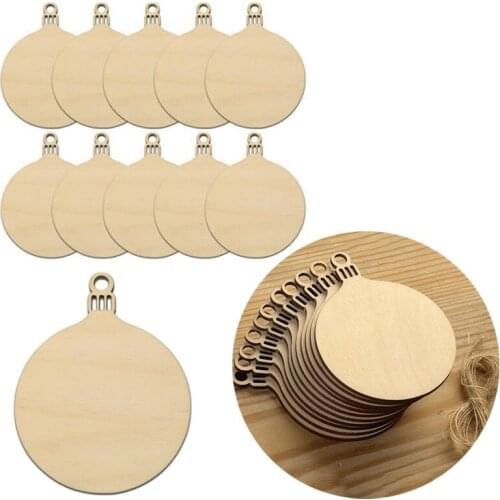 10Pcs Round Wooden Card Hanging Craft Invitations Birthday Wedding Decoration DIY Tag Label Party Supplies