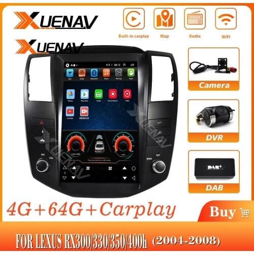 11.8 inch car Radio GPS navigation For-LEXUS RX300/330/350/400 2004-2008 DVD player Android 9.0 4+64B support carplay