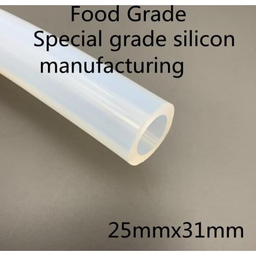 25x31 Silicone Tubing ID 25mm OD 31mm Food Grade Flexible Drink Tubing Pipe Temperature Resistance Nontoxic Transparent