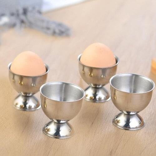 4Pcs Stainless Steel Egg Holder reusable Egg Cups Boiler Egg Poache Tabletop Cup Kitchen Tools Sets Breakfast Cooking Tool