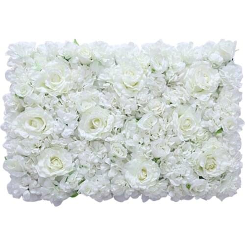 40X60cm Artificial Silk Flower Wall Panel White Flowers Hydrangea Wedding Decoration Wedding Party Backdrop Decor 12pcs/lot