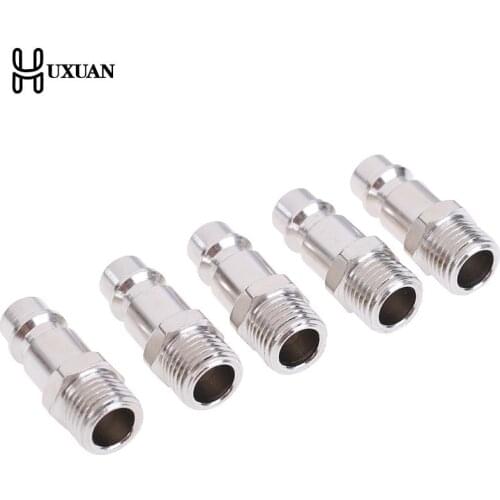 5pcs Copper Iron Euro Air Line Hose Fitting 1/4" Quick Release Air Compressor Connector 33x11mm