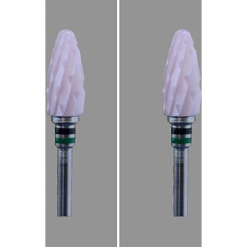 6Pcs Pink Zirconia Ceramic Dental Lab Burs - Bullet Shape -Cross cut (2201.060)