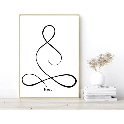 Yoga Breath Canvas Poster Abstract Line Wall Art Print Painting Minimalist Prints Yoga Gift Nordic Wall Pictures Home Decoration