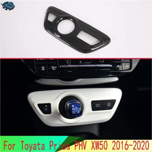 For Toyata Prius PHV XW50 2016-2020 Car Accessories Carbon Fiber Style Gear Shift Panel Center Console Cover Trim