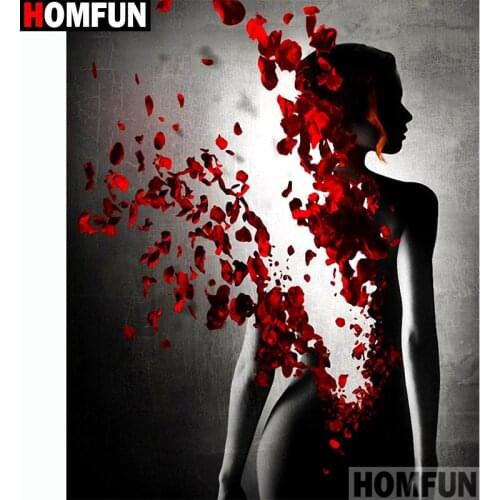 HOMFUN Full Square/Round Drill 5D DIY Diamond Painting "Woman flower" 3D Embroidery Cross Stitch 5D Home Decor A13627