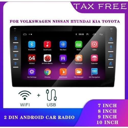 2 Din Android Car Radio 2Din Autoradio Bluetooth Stereo Player For Mazda 3 6 Cx5 Toyota Camry 40 Qashqai J10 Honda Crv Civic