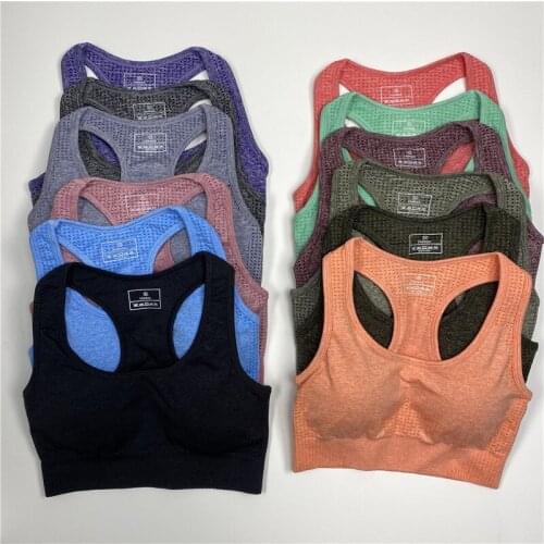 Seamless Leggings Women Fitness Running Yoga Pants High Waist Yoga Bra Cropped Top Padded Push Sports Bra Racerback Active wear