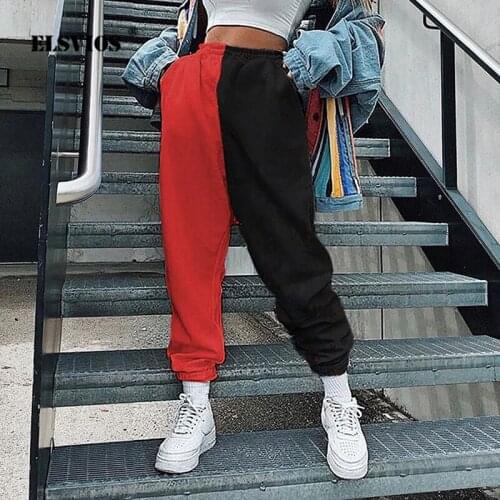 New Summer Women Casual Home Trousers Loose Elastic Waist Harem Pants Spring 2021 Vintage Contrast Stitching Lady Sweatpants 2XL