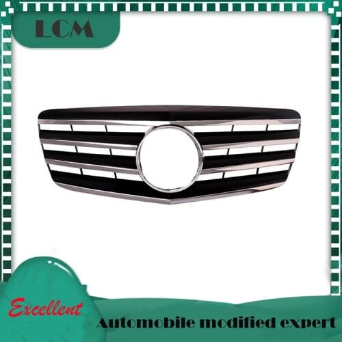 CL Style Black/Silver/White/Chrome Front Bumper Racing Grille For Mercedes For Benz E-class W211 07 08 09 with Emblem