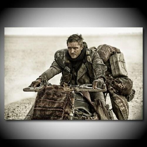 Movie Mad Max Fury Road Tom Hardy Motorcycle Picture Silk Painting Wall Art Canvas Posters and Prints Modern Home Decorations