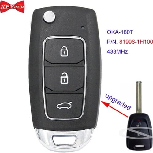 KEYECU for Kia Ceed 10/2006-07/2009 Upgraded Remote Key Fob 433MHz ID46 Chip HY22 Blade OKA-180T P/N: 81996-1H100