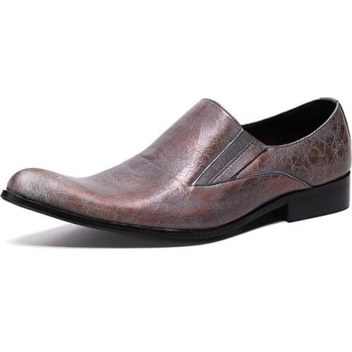 Zapatilla Hombre Black Spiked Loafers Genuine Leather Mens Pointed Toe Dress Shoes Genuine Leather Crocodile Classic Oxford