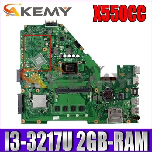 Akemy X550CC Laptop motherboard for ASUS X550CA A550C X550CL R510C original mainboard 2GB-RAM I3-3217U GM