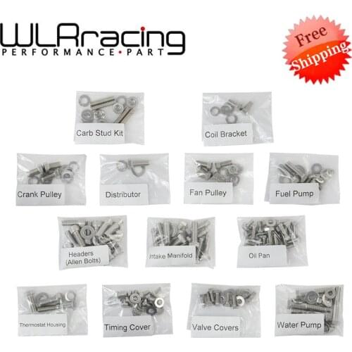 FREE SHIPPING Small Block Stainless Engine Hex Bolt Kit For Chevy 265 283 302 305 307 327 350 400 Engine Bolt Set Accessories