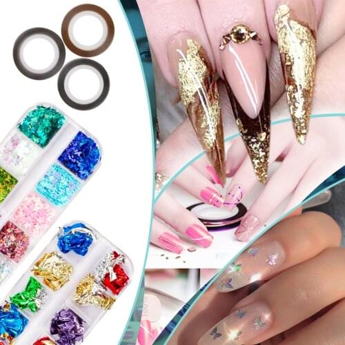 13 Sets Mix Sizes Glass Crystal Non Hot Fix Rhinestone Set Tweezers Crystal 3D glitter DIY Nail Art Rhinestones+liner tapes