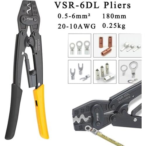 Crimping Pliers VSR-6DL 0.5-6.0mm 20-10AWG High Quality Precision Wire Connector Rnb Sc Terminal Tool Vsr-6dl Hs-6 Pliers Tools