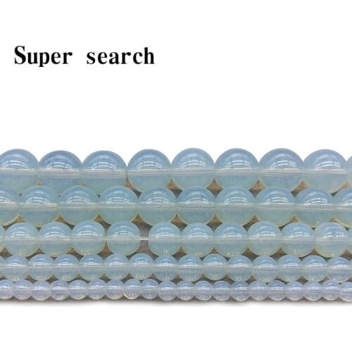 Wholesale white Opal beads Round Loose Beads For Jewelry Making 15.5 inches Pick Size 4/6/8/10/12mm Diy Bracelet Necklack