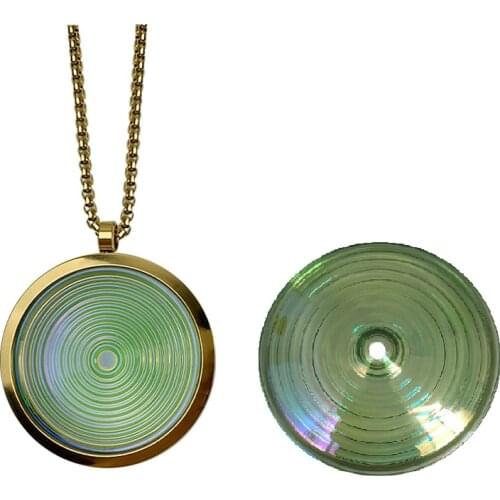 Alpha Spin Circles Pendant Necklace with Energy Colorful Bio Disc Charm Jewelry for Men Women