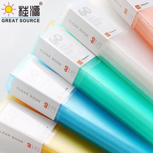 A4 PP Project Folder Presentation Book Display Book 30 Transparent Pockets Fancy Candy Color(2PCS)
