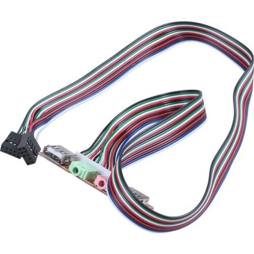 PC Computer USB Port o Headset Microphone Cable Support Front Panel
