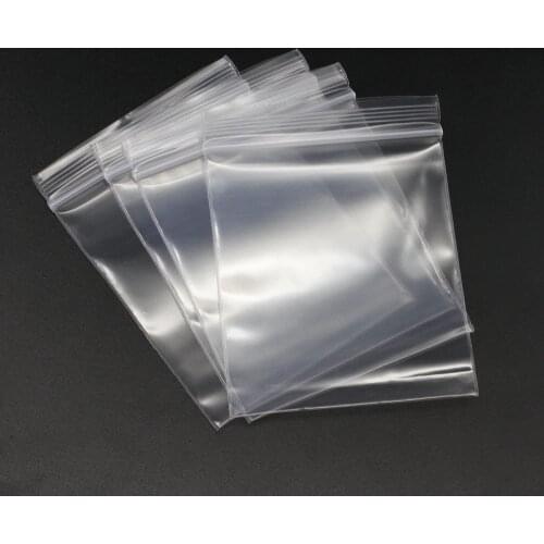 100pcs/pack 4*6/5*7/6*8/7*10cm Bulk Thick Jewelry Packaging Zip Zipped Lock Reclosable Plastic Poly Clear Bags For DIY Stockpile