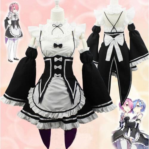 Re:zero Kara Hajimeru Isekai Seikatsu Cosplay Dress Life In a Different World Ram Rem Maid Dress Servant Cosplay Costume