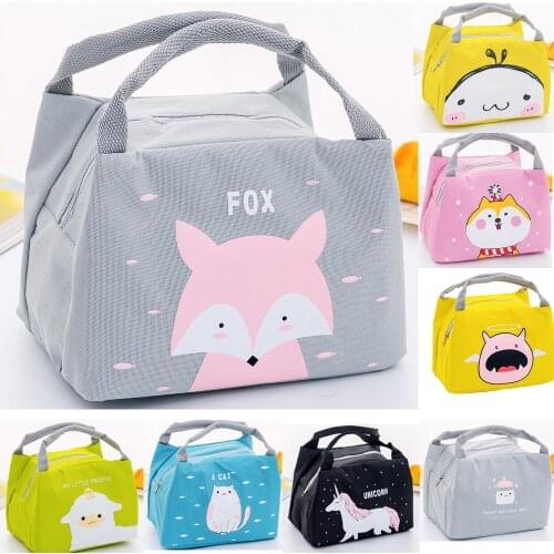 Girl Kids Children Portable Insulated Thermal Food Picnic Lunch Bag Box Women Cartoon Bags Pouch