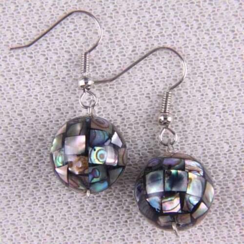 New Zealand Abalone Shell Ball Earrings Fashion Jewelry T025