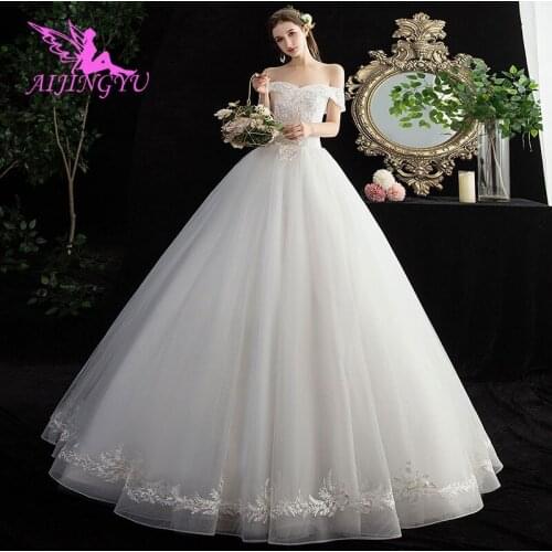 AIJINGYU Married Dress Cheap Gorgeous Gowns Beautiful Real Picture 2021 And Get Free Shipping Ivory Lace Gown Wedding Gloves