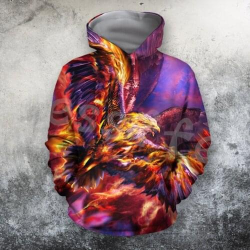 Tessffel Animal Phoenix Queen Tattoo NewFashion Streetwear 3DPrint Men/Women Harajuku Pullover Autumn Long Sleeve Zip Hoodies A7