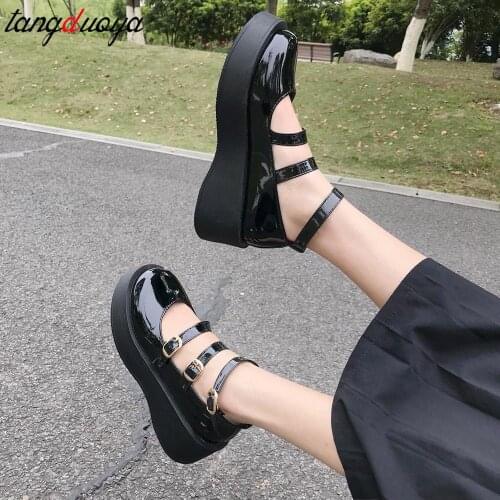 Korean Japanese High Heels Retro Platform Shoes Women Small Leather Shoes Women 2021 Spring Models Mary Shoes Sweat Shoes