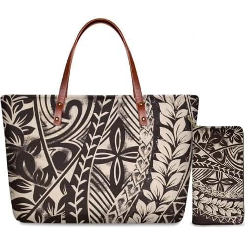 HYCOOL Vintage Polynesian PU Leather Handbags High Quality PU Leather Casual Female Tote Famous Brand Shoulder Bag Ladies Bolsos