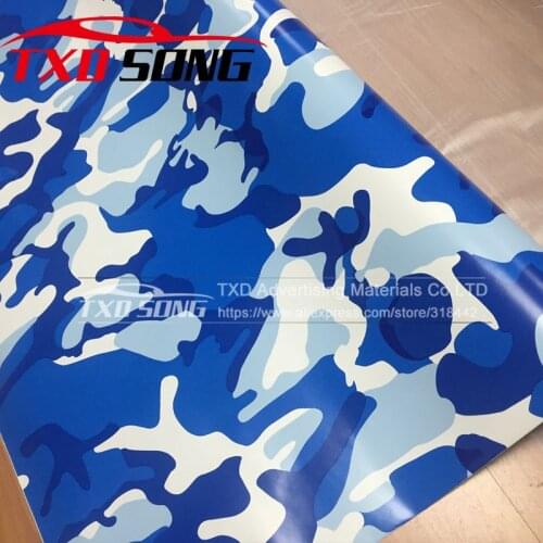 Premium quality Navy Camouflage Vinyl film with air free bubbles Navy Blue Camouflage Vinyl Wrap Film for car by free shipping