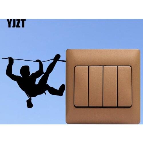 YJZT Climbing Rope Male Wall Decor Decal Fashion Switch Bedroom Sticker 8SS2116