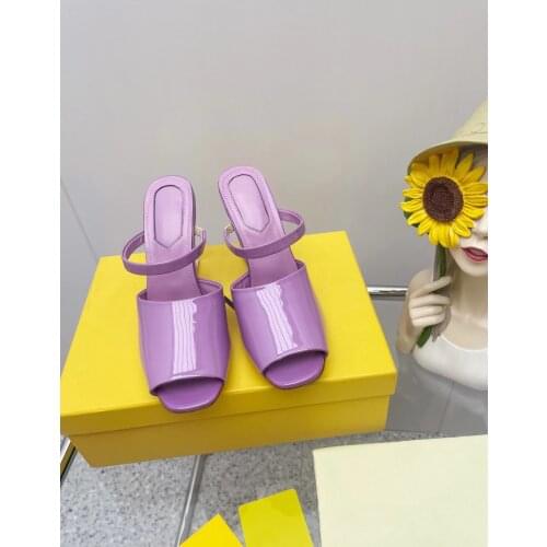 2021 New Fashion Women Shoes Summer High Heeled Sandals New Color Genuine Leather Lady High Quality Slipper