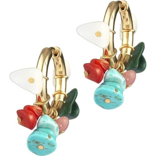 Natural stone beads Earing Women Brinco Brincos Oorbellen 2020 Limited Direct Selling Pendientes Delicate Super Bright Earrings