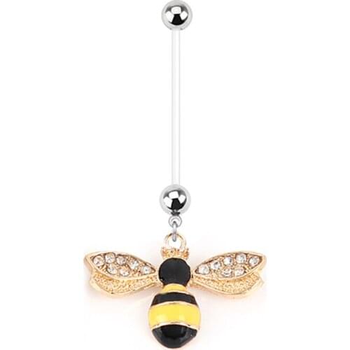 1PC 2020 Cute Little Bee Belly Button Ring Baby Navel Piercing Pregnant Body Piercing Jewelry Pregnancy Navel Belly Piercing