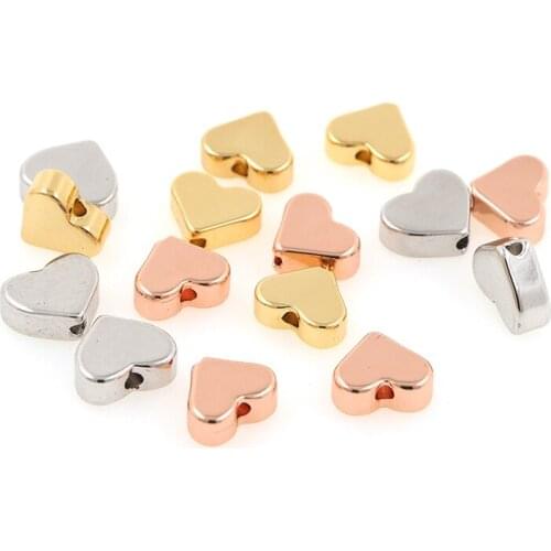 10PCS Brass Heart Connector Charms Gold Small Hole Beads For Bracelet Necklace DIY Jewelry Making