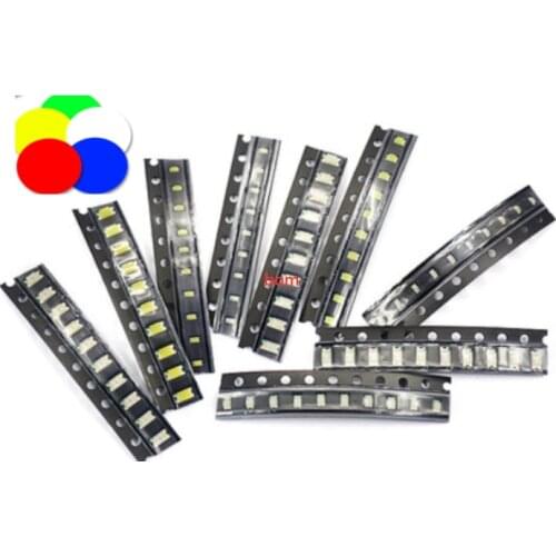 100pcs 0402 0603 0805 1206 1210 smd led Red Yellow Green White Blue light emitting diode Clear LED Light Diode Set